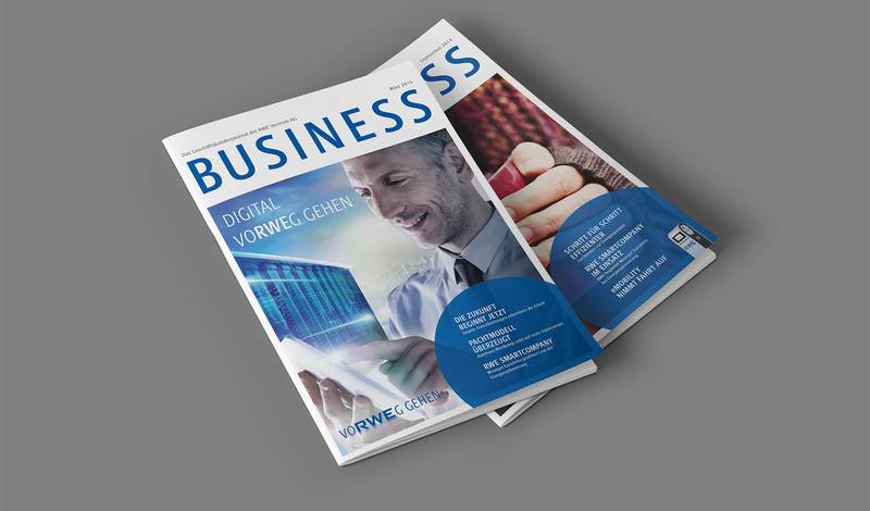 Design und Werbung vom RWE Business Magazin
